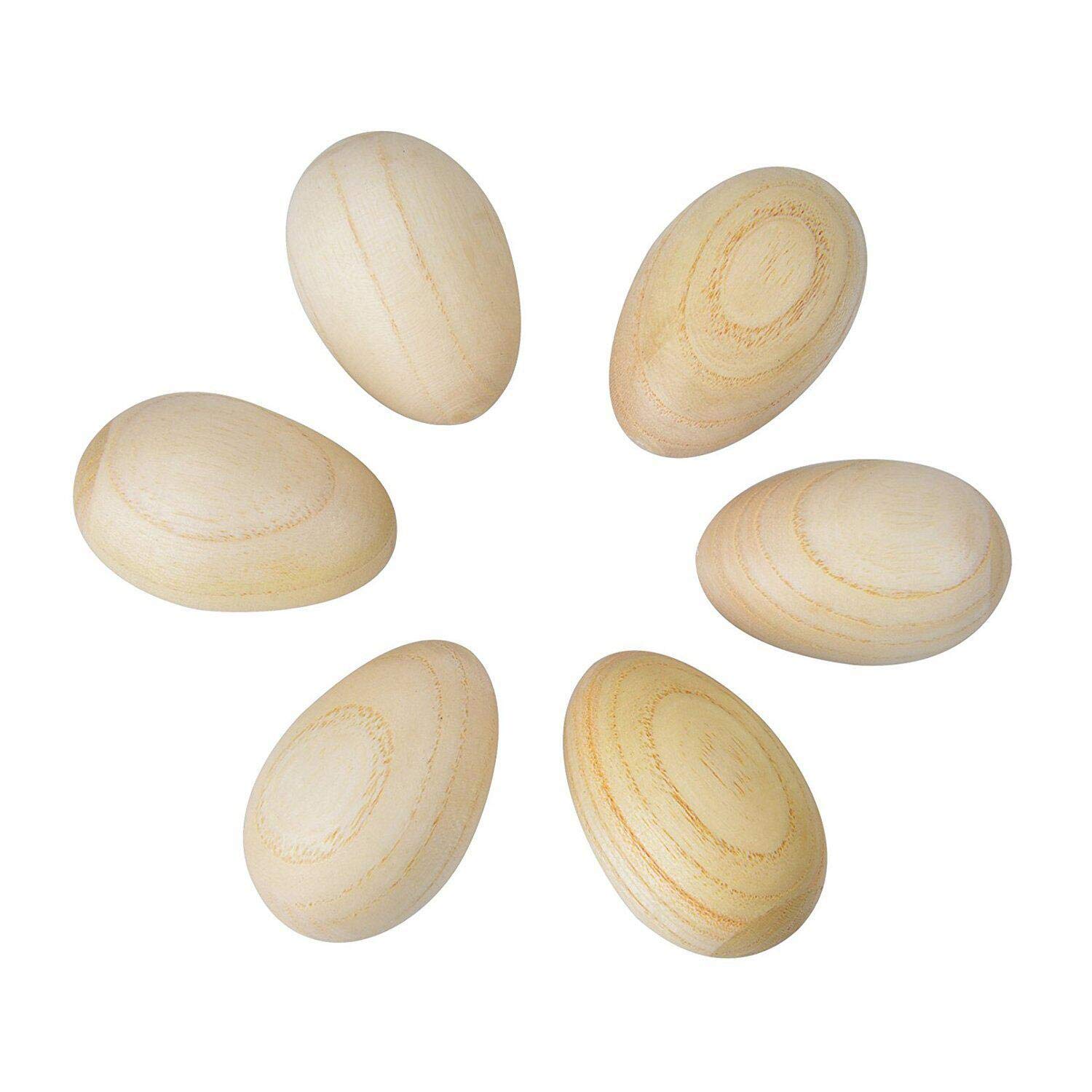 Kabi 6Pcs Wooden Egg Shakers Percussion Eggs Maracas Musical Instrument