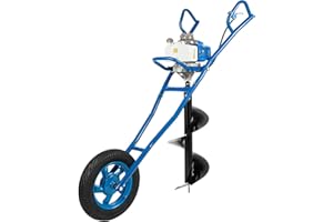 SBPKMARSCT 2 Stroke Post Hole Digger, 63CC 2.2KW Gas Powered Earth Auger Borer Ground Drill System Single Air Cooling Cylinder Gas Powered Earth Digger w/Drill Bit for Fence Ground Drill Garden Tree Planting