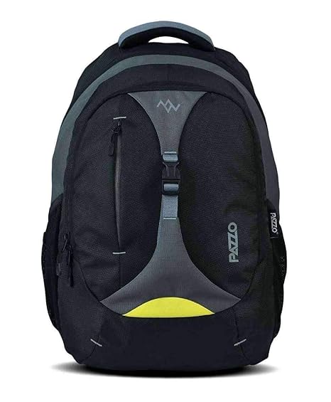 PAZZO Orion 30L Casual Backpack - College | School Bag (Black, Grey and Yellow)