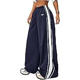 SOLY HUX Women's Baggy Sweatpants Casual Sports Wide Leg Parachute Hip Hop Pants Streetwear