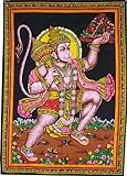 Huge Cotton Fabric Hanuman Monkey God Yoga 43" X 30" Tapestry