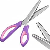 Pinking Shears for Fabric, 5mm Zig Zag Scissors for Sewing and Crafts | 5mm zig zag teeth create uniform decorative edges on fabric, lining, paper, PU, leather and craft materials.