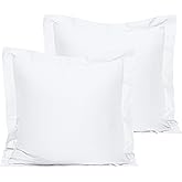NTBAY Cotton 26x26 Euro Sham Covers - 500 Thread Count Egyptian Cotton Euro Pillow Covers, 2 Pack Super Soft and Breathable 26x26 Pillow Covers, Square Pillow Cases, White