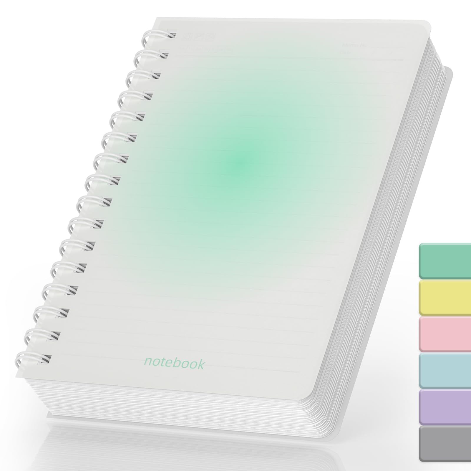 Smarpau B5 Spiral Notebooks, Wirebound Notebooks Notepad 300 Pages/150 Sheets, 100GSM Thick Paper No Bleed for Writing, PVC Hardcover Journal Notebook for Women Men Office School, 19 x 25 cm - Green