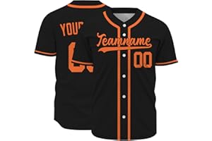 SYMUCHAT Custom Baseball Jersey for Men Women Kids Plain Button Down Baseball Shirt Sports Jersey