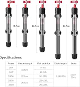 HITOP HP-608 Submersible Aquarium Heater 25W 18cm with Thermometer & Extra view 2