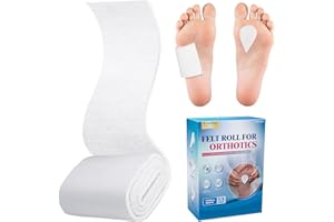 Ecoofor Adhesive Felt Sheet – 1/4" x 6" x 1.1 Yard Felt Roll with Adhesive Backing, Premium Wool Rayon Blend for Orthopedic Cushioning, Foot Pain Relief & Support (1 Roll)