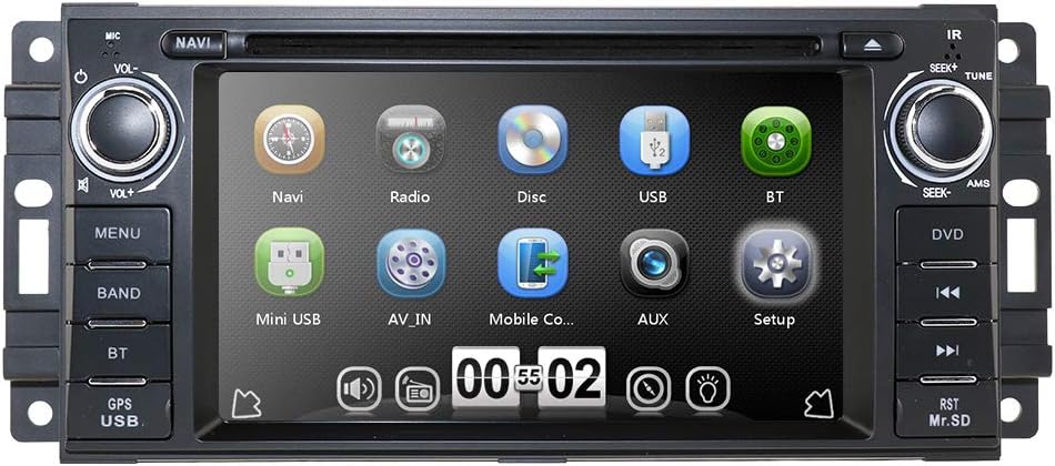 Android 10 Car Radio Stereo with 7 inch Capacitive Touch Screen for CHEVROLET CHRYSLER JEEP DODGE,2 Din GPS Navigation Support USB Connection Wheel Control Rearview Camera Bluetooth