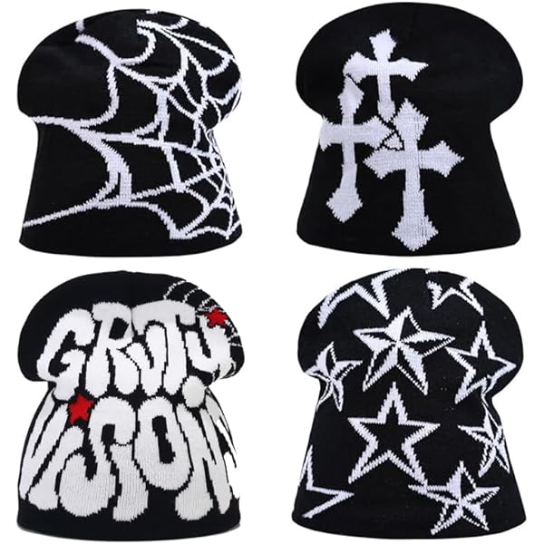 Y2k Spider Beanie Hat Beanie Wireless Acrylic Knit Skull Cap Woen Ens Knit Spider Web Beanie 2 thumbnail image