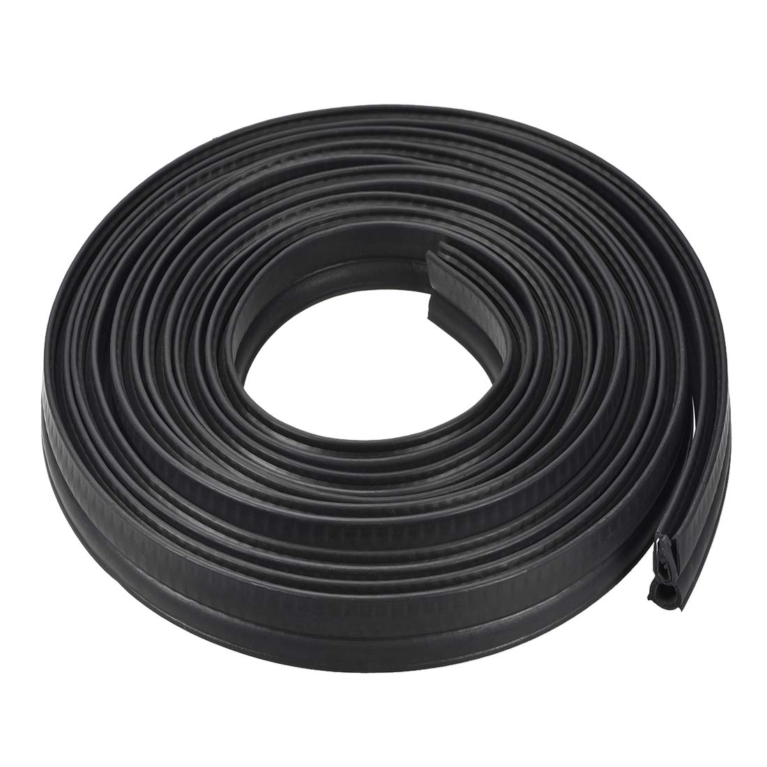sourcing map Trim Seal with Top Bulb, EPDM Rubber Seal Channel Edge Protector Sheet, Fits 0.5-3mm Edge 3Meters/9.84Ft Length, 0.9inch Height