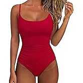 SUUKSESS Women One Piece Tummy Control Swimsuit Crisscross Backless Bathing Suit