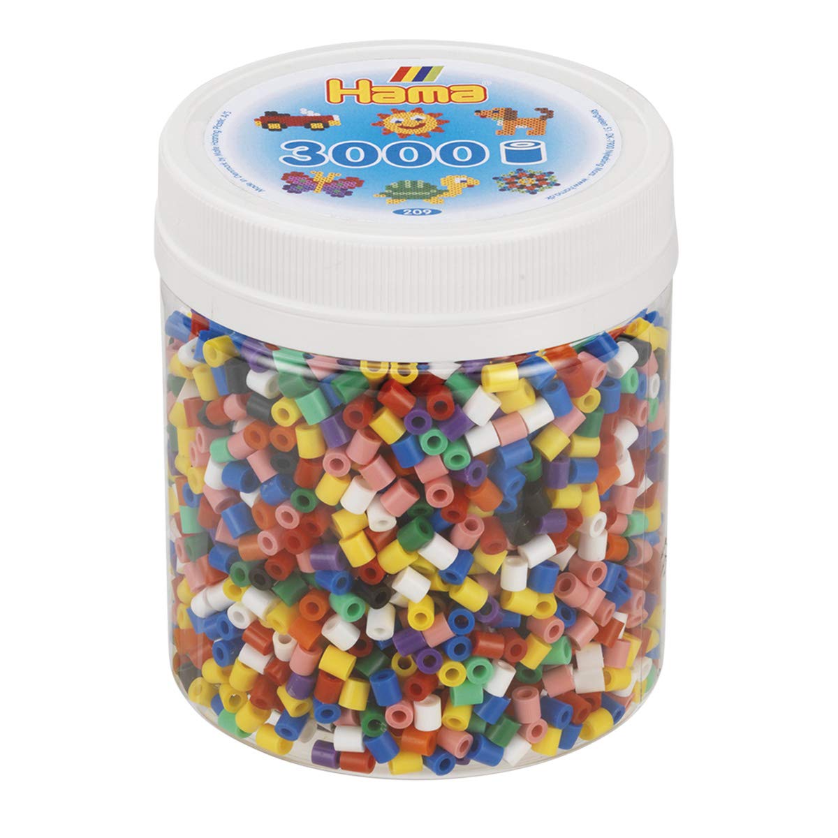 Hama 3,000 Beads in a Tub, Multi Coloured Fuse Beads, Arts and Crafts for Boys and Girls Ages 3+
