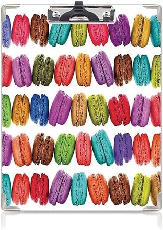 Amazon カスタム クリップボード クリップファイル カラフルな家の装飾 学校 ご家庭 オフィスなど場所 行コーヒーショップクッキー風味ペストリーベーカリーデザインマルチでフランスのマカロン クリップファイル ボード 文房具 オフィス用品