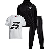 Pro Athlete Boys Tracksuit Set - 3 Piece Breathable Tricot Zip Up Sweatshirt Athletic Graphic Tees & Jogger Sweatpants