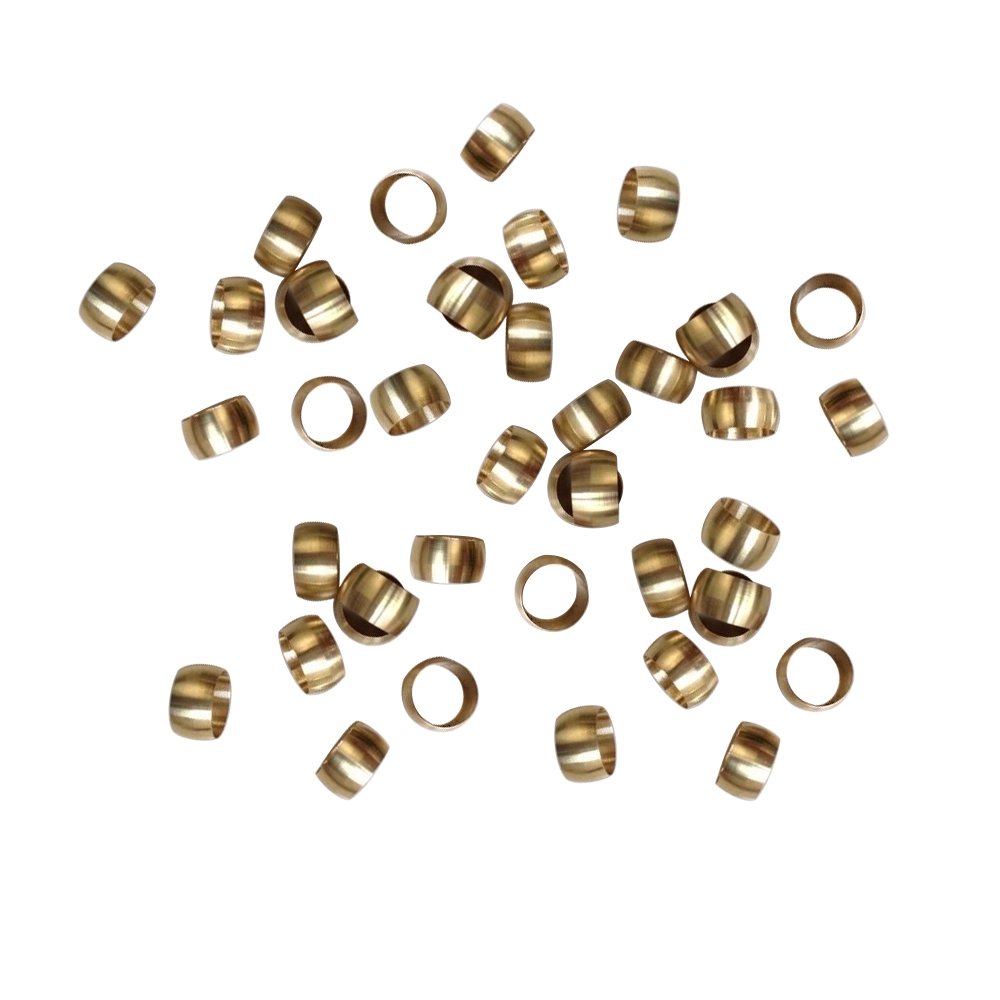 Metalwork Metric Nickel Plated Brass Compression Sleeve Ferrules 4mm OD