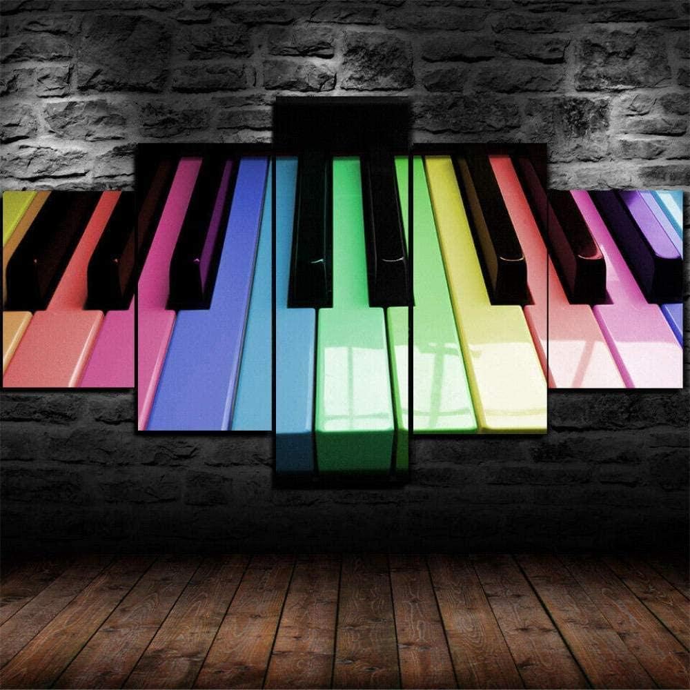 NC56 5 Piezas de Teclado de Teclas de Piano, póster Musical, Lienzo