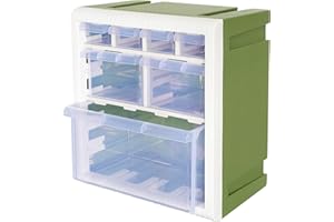 AERKAA Nut And Bolt Organizer With 7 Drawers,Green
