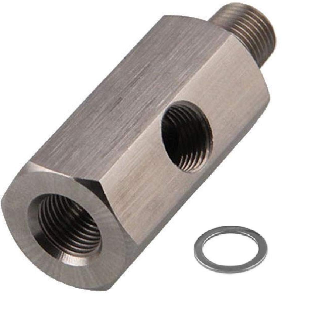 Photo 1 of 1/8 NPT Oil Pressure Sensor Tee Adapter Fitting Oil Pressure Switch Gauge Turbo Supply Feed line Hose Connector Stainless Steel