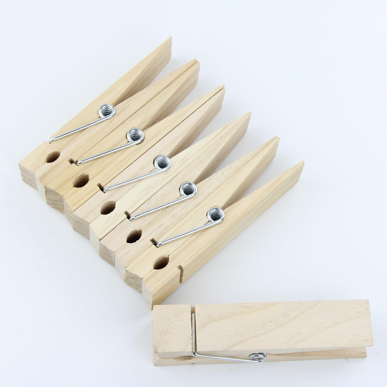 Photo 1 of RIVERKING big/giant clothes pins,natural wooden craft clips,photo wooden clips for photo paper diy,wedding and bathroom decoration(6pcs,6 inch)