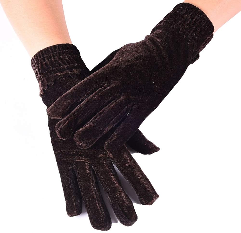 Guanti Da Polso Da Donna Invernali Spessi Guanti Da Guida Foderati Morbidi In Pelle Calda Nera (Color : A, Size : 6 - Foto 10