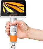 LINKMICRO LM203 4 Muntmicroscoop Volledige weergave van munt, 200X Draagbare LCD Digitale Microscoop voor Volwassenen en Kinderen, 1080p, 32GB SD-kaart, Windows Mac, PC Massaopslag