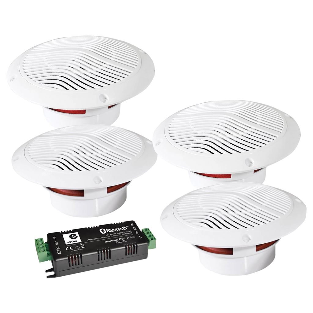 E-Audio - Bathroom Ceiling Speaker - Wireless Bluetooth Amplifier - Water Resistant 4 Way Multicolor