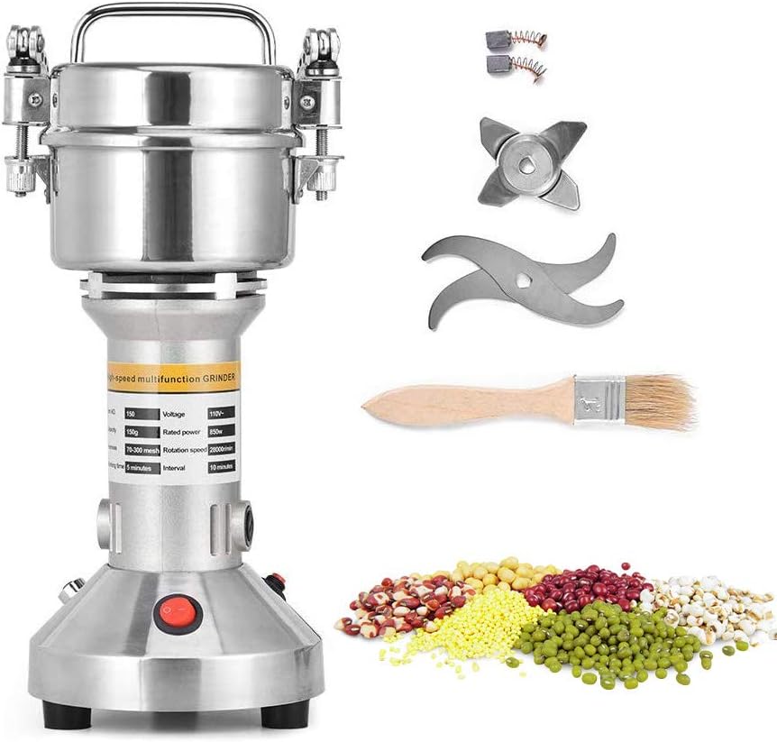 TOPQSC Portable Electric Cereal Grain Grinder 220V High Speed Grinder