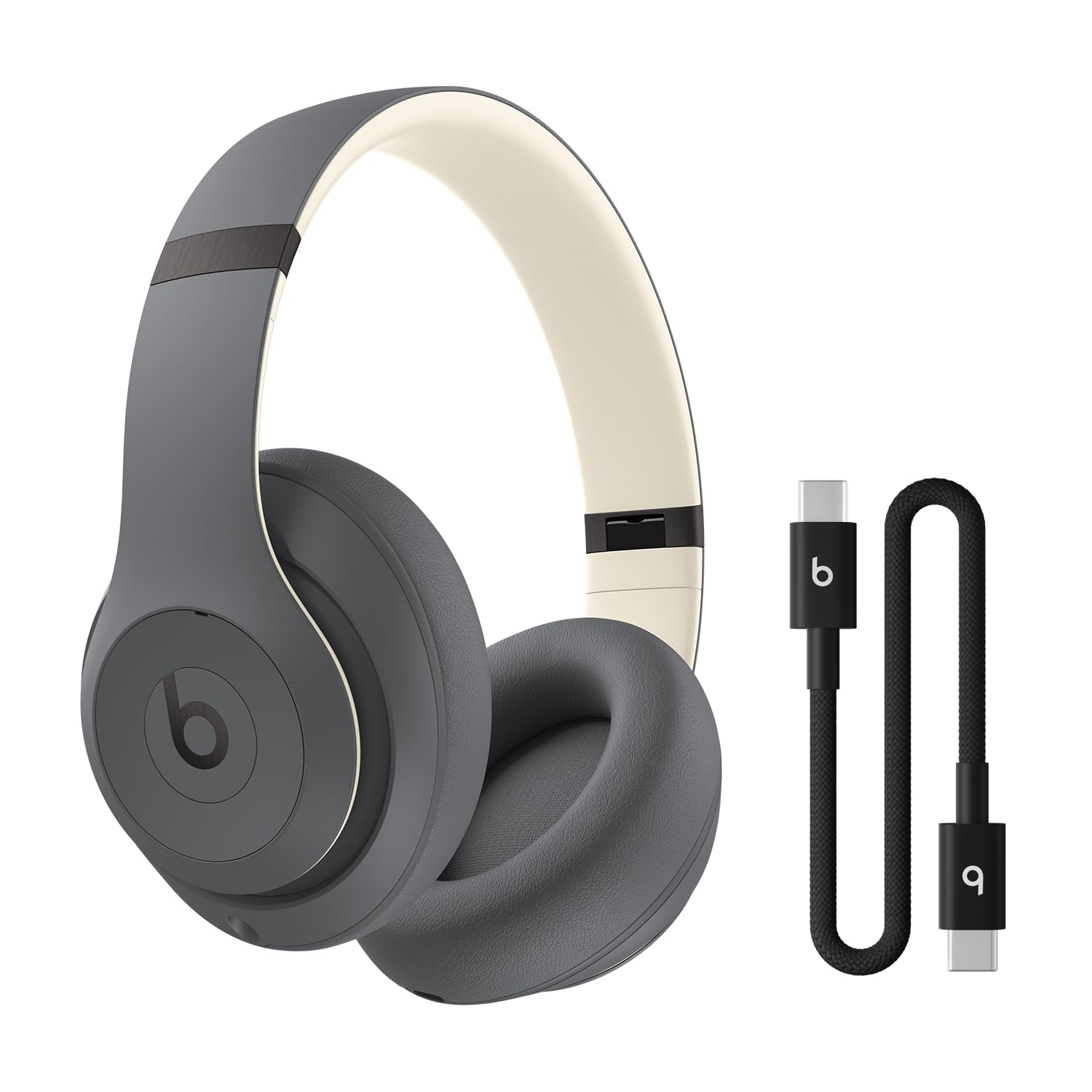 Beats Studio Pro - Wireless Bluetooth Noise Cancelling Headphones, Sand Gray with USB-C Charging Cable (20 cm) - Jet Black Image