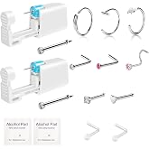 Makalong 2-Pack Disposable Nose Piercing Kit, Nose Piercing Gun, Self Piercing Kit for Nose Studs and Nose Rings, Hypoallergenic Stainless Studs for Sensitive Skin
