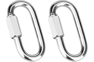 Vmuter 2 Pcs 3" 316 Stainless Steel Screw Chain Quick Links, Carabiner 1540LB Capacity Repair Utility Links Safety Chain Connector for Camping Outdoor Equipment Locking Hammocks Harness Leash