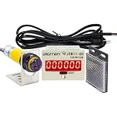 DIGITEN 0-999999 Digital LED Counter +PhotoElectric Switch Sensor +Reflector Automatic Conveyor Belting 100-240VAC 6 Digits Mini Customer Traffic Counter Electronic Totalizer