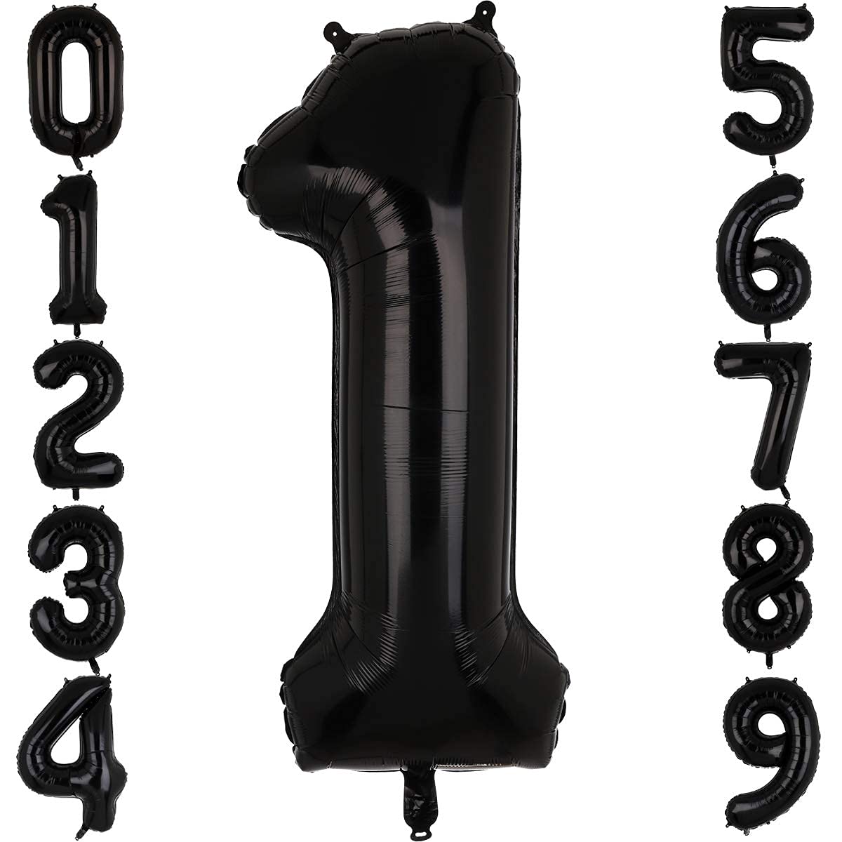 40 Inch Large Foil Number 1 Balloons Black Big Mylar Helium Balloon Birthdays Party Decorations Supplies
