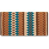 Mayatex 1455 8 Nova 38x34 New Zealand Wool Saddle Blanket Teal/Turq/Brown 38X34
