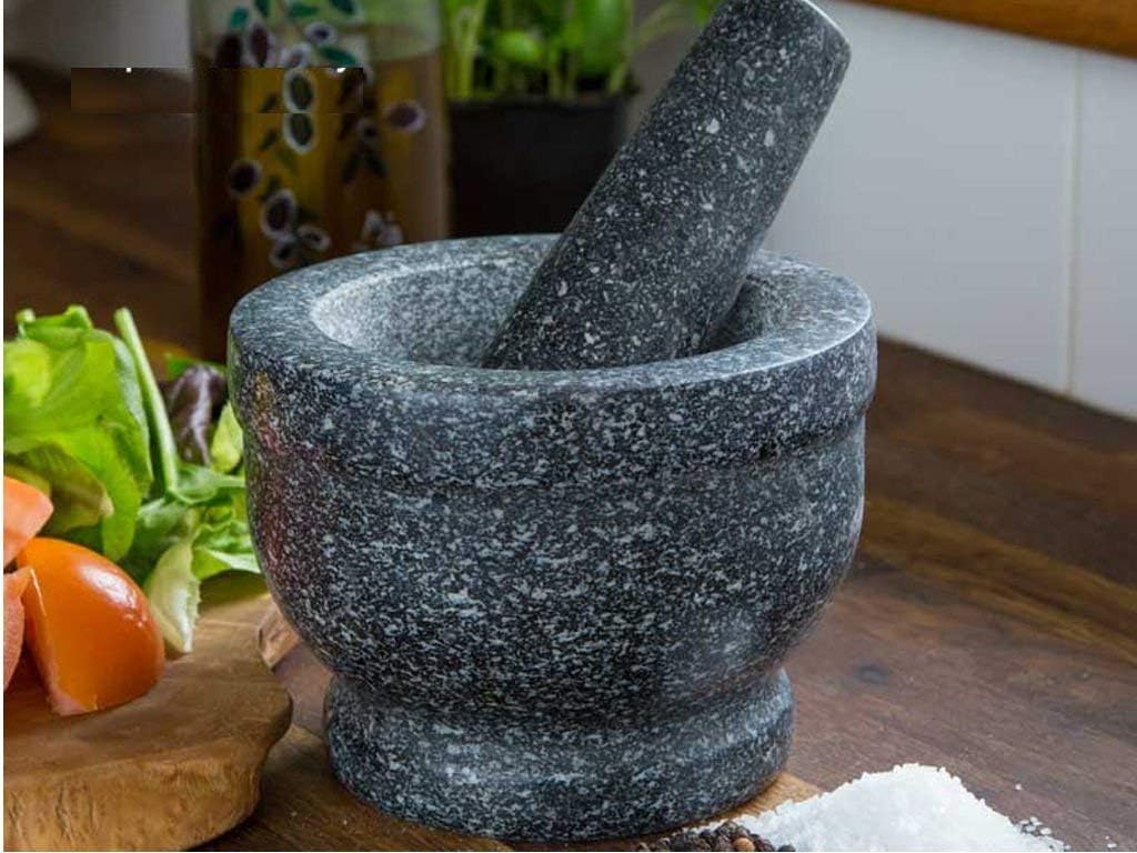 ViVo © Natural Granite Pestle And Mortar Spice Herb Seed Salt Pepper