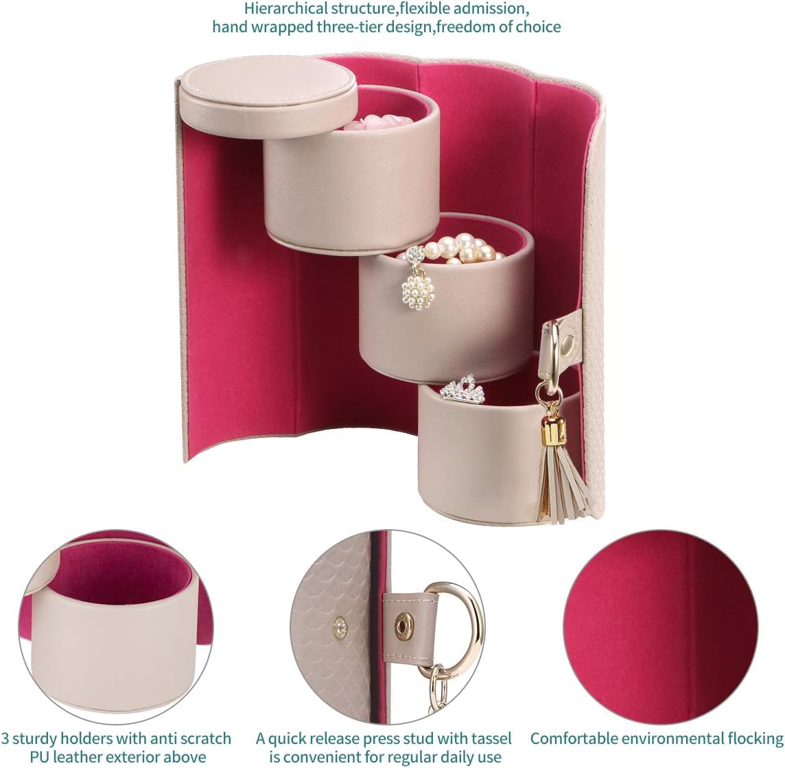 Vlando Viaggio Small Jewelry Case, Travel Accessory Storage Box: Home & Kitchen