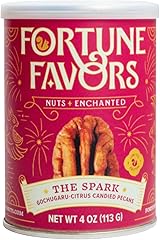 Fortune Favors Candied Pecans, Sweet and Salty Snack, Hand Crafted in Small Batches, USA-Grown (4oz, Spark)