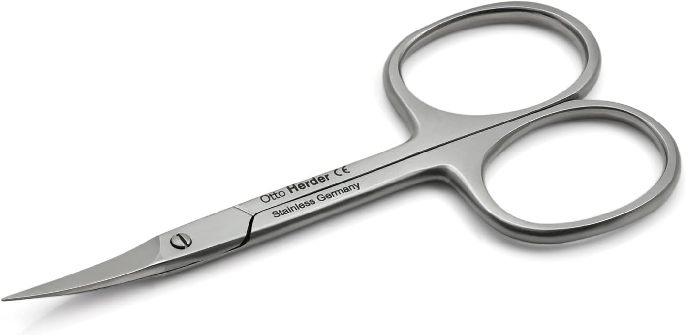 Otto Herder Cuticle Scissors | INOX Stainless steel - Extra sharp - made in Germany - plus a free Crystal Nail File
