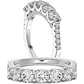 BAGOLIKA Half Eternity Ring 5A Cubic Zirconia Wedding Band for Women 925 Sterling Silver/Yellow Stacking Ring Size 5-10