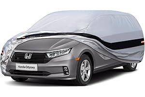 Holthly 10 Layers Minivan Car Cover Custom Fit for Honda Odyssey (1999-2024) Waterproof All Weather for Automobiles, Outdoor Full Cover Rain Sun UV Protection.Silver