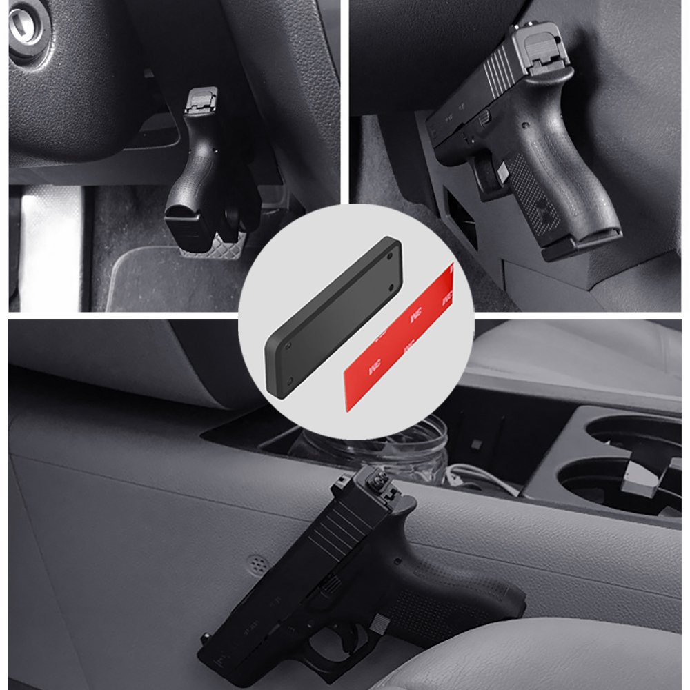 LATIT Magnetic Gun Mount, Tactical Concealed Gun Magnet with Powerful magnet over 43lbs, Easy Access Mount Throughout Your House, Office, Car, Barn, or Shop