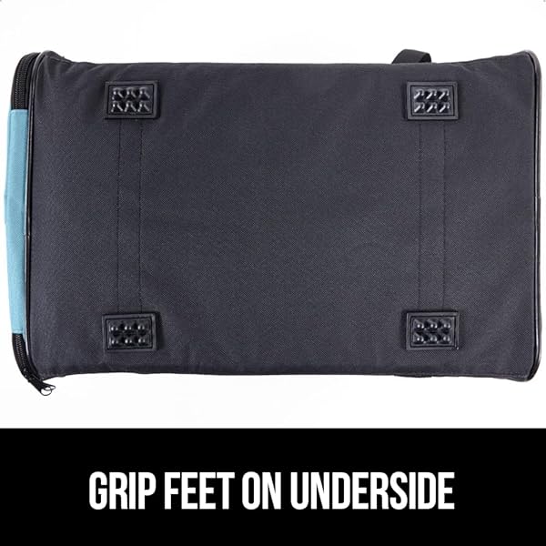 GORILLA GRIP CAT CARRIER TRAVEL BAG UP TO 15 LBS, SOFT COLLAPSIBLE SMALL DOG CARRIERS, TOP AND SIDE ENTRY BREATHABLE MESH, GRIP FEET ON UNDERSIDE, COZY WASHABLE WATERPROOF PAD, PORTABLE KENNEL, BLUE