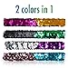 Mermaid Slap Bracelet 12 Pack for Birthday Party Favors Christmas Gifts, Two-color Decorative Reversible Charm Sequins Flip Wristband Bracelet for Kids,Girls,Boys,Women