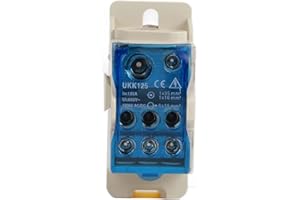 UKK-125A DIN Rail Distribution Box - Universal Terminal Block Enclosure with Transparent Cover, 125A Current, for Electric Ca