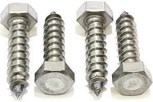 3/8" X 1-1/2" Stainless Hex Lag Bolt Screws, (25 Pack) 304 (18-8) Stainless Steel, by Bolt Dropper