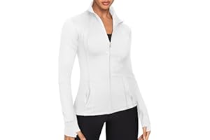 GYM RAINBOW Women's Lightweight Running Jackets Cottony-Soft 4-Way Stretch Zip up Slim Fit Workout Yoga Athletic Jacket