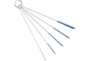 THE SCOOPIE 10" Tube Cleaning Brush Set, Blue, 5 Pack Small, Nylon Straw Brushes with Flexible Handles for Bottle, Straws, Pipe, Keyboard, Glass, Guns, Detailing and Deep Cleaning