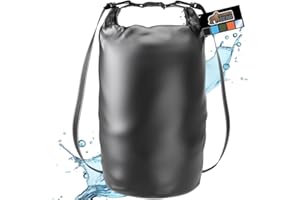GORILLA GRIP Gorilla Gear Heavy Duty 100% Waterproof IPX 6 Dry Bag, Tear and Puncture Resistant Bags for Kayaking Boating Hiking Camping Swimming Water Sports, Lightweight Outdoor Wet Storage Backpack, 20L, Black