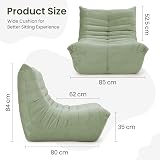 Vesgantti Togo Fireside Lounge Chair Soft Suede Green Premium Foam view 3