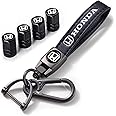 Tyre Valve Caps Caps and Metal Keychain Combo Compatiable Fit Honda Caps for Car Tyres, Car Accessories