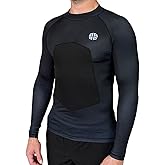 RIBBY SPF 50+ Padded Rash Guard for Surfing, Boogie, Scuba